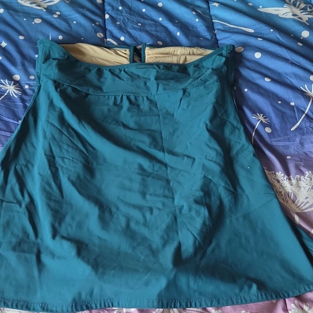 Cami Swim Teal Swimdress Halter Adjustable Straps Lined Women's 14T Tall Boned - Picture 7 of 8